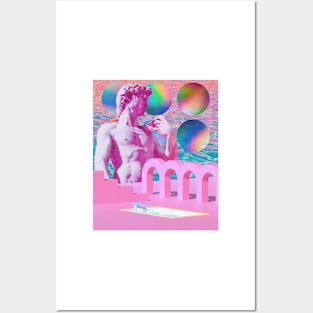 Vaporwave Synthwave David of Michelangelo Posters and Art